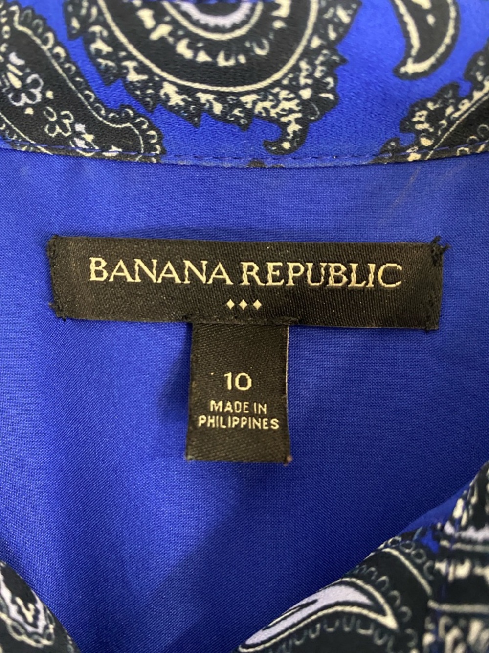Banana Republic Dress Paisley Long-Sleeve Shirt Dress Office Classic Size 10 - Picture 2 of 13